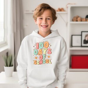 Retro Groovy 100 Days Happy 100th Day Of School Teacher Kids Hoodie 3 3