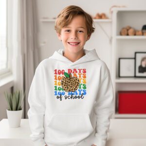 Retro Groovy 100 Days Happy 100th Day Of School Teacher Kids Hoodie 3 Retro Groovy 100 Days Happy 100th Day Of School Teacher Kids Hoodie 3