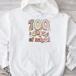 Retro Groovy 100 Days Happy 100th Day Of School Teacher Kids Hoodie