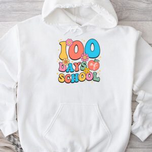 Retro Groovy 100 Days Happy 100th Day Of School Teacher Kids Hoodie