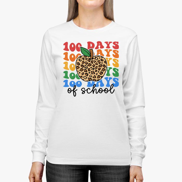 Retro-Groovy-100-Days-Happy-100th-Day-Of-School-Teacher-Kids-Longsleeve-Tee-2 Retro Groovy 100 Days Happy 100th Day Of School Teacher Kids Longsleeve Tee 2