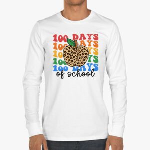 Retro Groovy 100 Days Happy 100th Day Of School Teacher Kids Longsleeve Tee 3 Retro Groovy 100 Days Happy 100th Day Of School Teacher Kids Longsleeve Tee 3