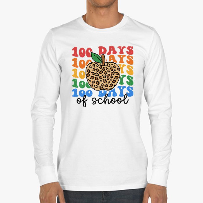 Retro-Groovy-100-Days-Happy-100th-Day-Of-School-Teacher-Kids-Longsleeve-Tee-3 Retro Groovy 100 Days Happy 100th Day Of School Teacher Kids Longsleeve Tee 3