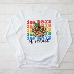 Retro Groovy 100 Days Happy 100th Day Of School Teacher Kids Longsleeve Tee