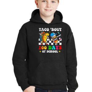 Retro Groovy 100th Day Teacher Taco Bout 100 Days of School Hoodie 2 3