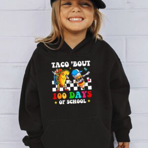 Retro Groovy 100th Day Teacher Taco Bout 100 Days of School Hoodie 3 3