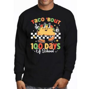 Retro Groovy 100th Day Teacher Taco Bout 100 Days of School Longsleeve Tee 3 2