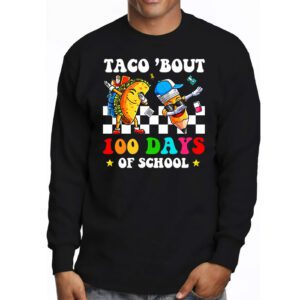 Retro Groovy 100th Day Teacher Taco Bout 100 Days of School Longsleeve Tee 3 3
