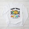 Retro Groovy 100th Day Teacher Taco Bout 100 Days of School Longsleeve Tee