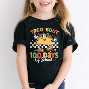 Retro Groovy 100th Day Teacher Taco Bout 100 Days of School T Shirt 2 13
