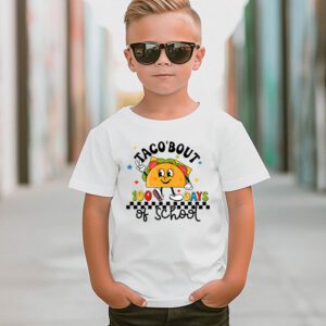 Retro Groovy 100th Day Teacher Taco Bout 100 Days of School T Shirt 3 11