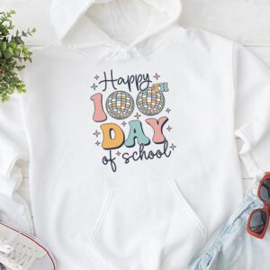 Retro Groovy Happy 100 Days Of School Teacher And Student Hoodie