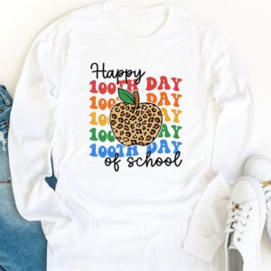Retro Groovy Happy 100 Days Of School Teacher And Student Longsleeve Tee 1 Retro Groovy Happy 100 Days Of School Teacher And Student Longsleeve Tee 1 4