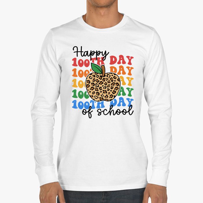 Retro-Groovy-Happy-100-Days-Of-School-Teacher-And-Student-Longsleeve-Tee-3 Retro Groovy Happy 100 Days Of School Teacher And Student Longsleeve Tee 3 4