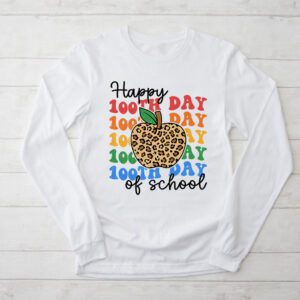 Retro Groovy Happy 100 Days Of School Teacher And Student Longsleeve Tee