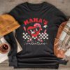 Retro Groovy Mama is My Valentine Cute Heart Boys Girls Kids Longsleeve Tee