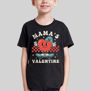 Retro Groovy Mama is My Valentine Cute Heart Boys Girls Kids T Shirt 2 3