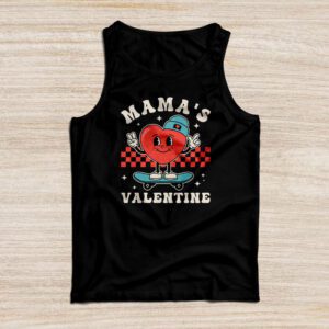 Retro Groovy Mama is My Valentine Cute Heart Boys Girls Kids Tank Top