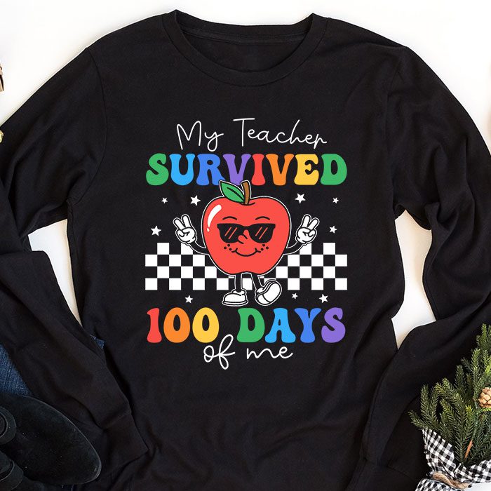 Retro-Groovy-School-Boys-Girls-Kids-Gift-100-Days-Of-School-Longsleeve-Tee-1 Retro Groovy School Boys Girls Kids Gift 100 Days Of School Longsleeve Tee 1 2
