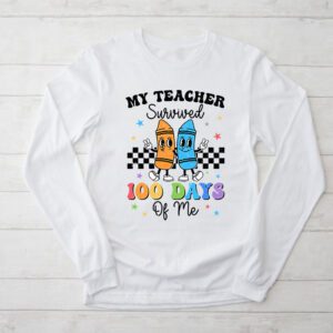 Retro Groovy School Boys Girls Kids Gift 100 Days Of School Longsleeve Tee 2 1