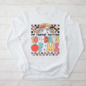 Retro Groovy School Boys Girls Kids Gift 100 Days Of School Longsleeve Tee 2