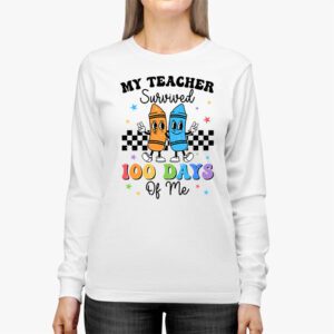 Retro Groovy School Boys Girls Kids Gift 100 Days Of School Longsleeve Tee 3 1