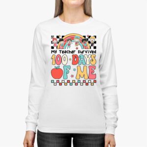 Retro Groovy School Boys Girls Kids Gift 100 Days Of School Longsleeve Tee 3