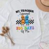 Retro Groovy School Boys Girls Kids Gift 100 Days Of School Longsleeve Tee