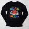 Retro Groovy School Boys Girls Kids Gift 100 Days Of School Longsleeve Tee