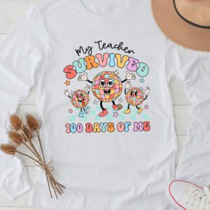 Retro Groovy School Boys Girls Kids Gift 100 Days Of School Longsleeve Tee