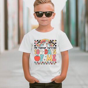 Retro Groovy School Boys Girls Kids Gift 100 Days Of School T Shirt 2