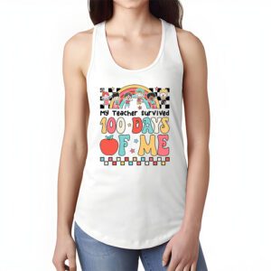 Retro Groovy School Boys Girls Kids Gift 100 Days Of School Tank Top 1