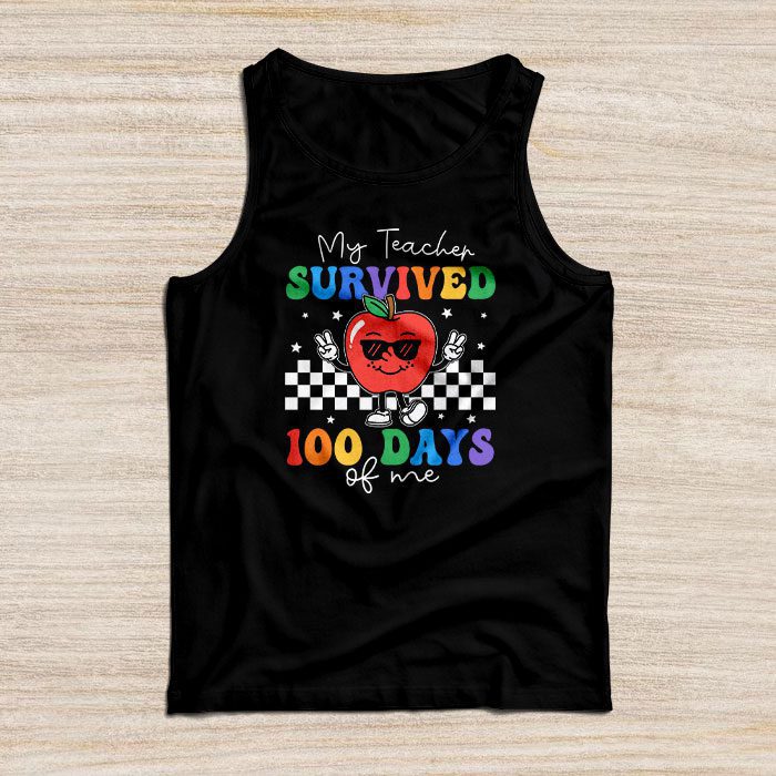 Retro-Groovy-School-Boys-Girls-Kids-Gift-100-Days-Of-School-Tank-Top Retro Groovy School Boys Girls Kids Gift 100 Days Of School Tank Top