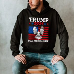 Retro Trump 2024 Take America Back American Flag Trump 2024 Hoodie 2 1