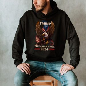 Retro Trump 2024 Take America Back American Flag Trump 2024 Hoodie 2 3