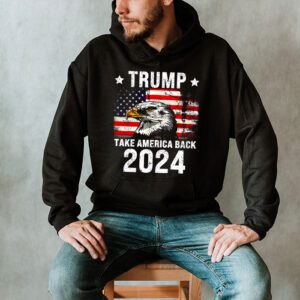 Retro Trump 2024 Take America Back American Flag Trump 2024 Hoodie 2