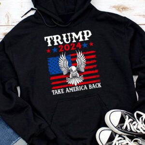 Retro Trump 2024 Take America Back American Flag Trump 2024 Hoodie