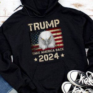 Retro Trump 2024 Take America Back American Flag Trump 2024 Hoodie