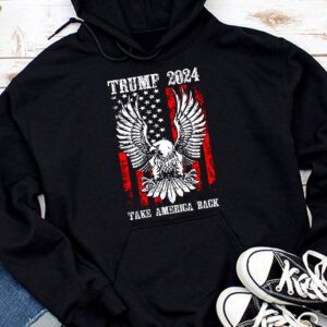 Retro Trump 2024 Take America Back American Flag Trump 2024 Hoodie