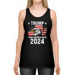 Retro Trump 2024 Take America Back American Flag Trump 2024 Tank Top 2