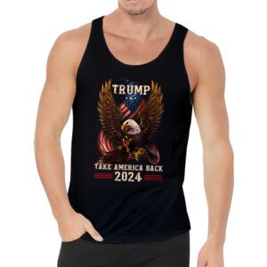 Retro Trump 2024 Take America Back American Flag Trump 2024 Tank Top 3 3