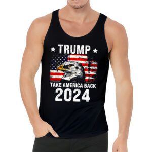 Retro Trump 2024 Take America Back American Flag Trump 2024 Tank Top 3