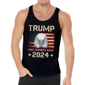 Retro Trump 2024 Take America Back American Flag Trump 2024 Tank Top 3 4