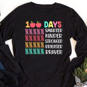 Smarter Kinder Stronger Brighter 100 Days Of School Longsleeve Tee 1 3