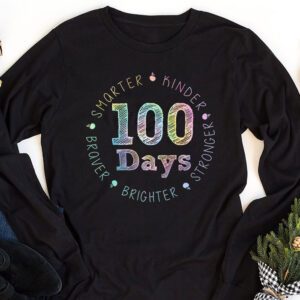 Smarter Kinder Stronger Brighter 100 Days Of School Longsleeve Tee 1