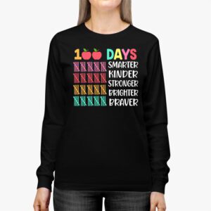 Smarter Kinder Stronger Brighter 100 Days Of School Longsleeve Tee 2 3