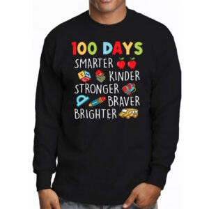 Smarter Kinder Stronger Brighter 100 Days Of School Longsleeve Tee 3 1