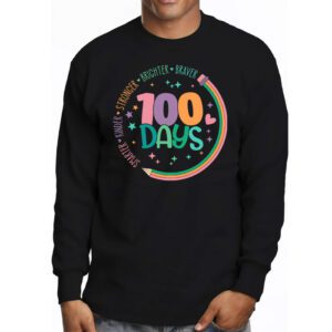 Smarter Kinder Stronger Brighter 100 Days Of School Longsleeve Tee 3 4