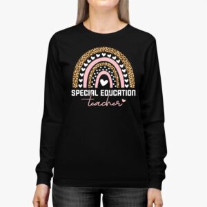 Sped Ed Special Education Teacher SPED Leopard Boho Rainbow Longsleeve Tee 2 3