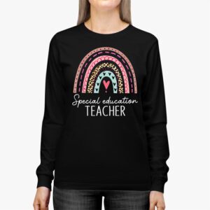 Sped Ed Special Education Teacher SPED Leopard Boho Rainbow Longsleeve Tee 2